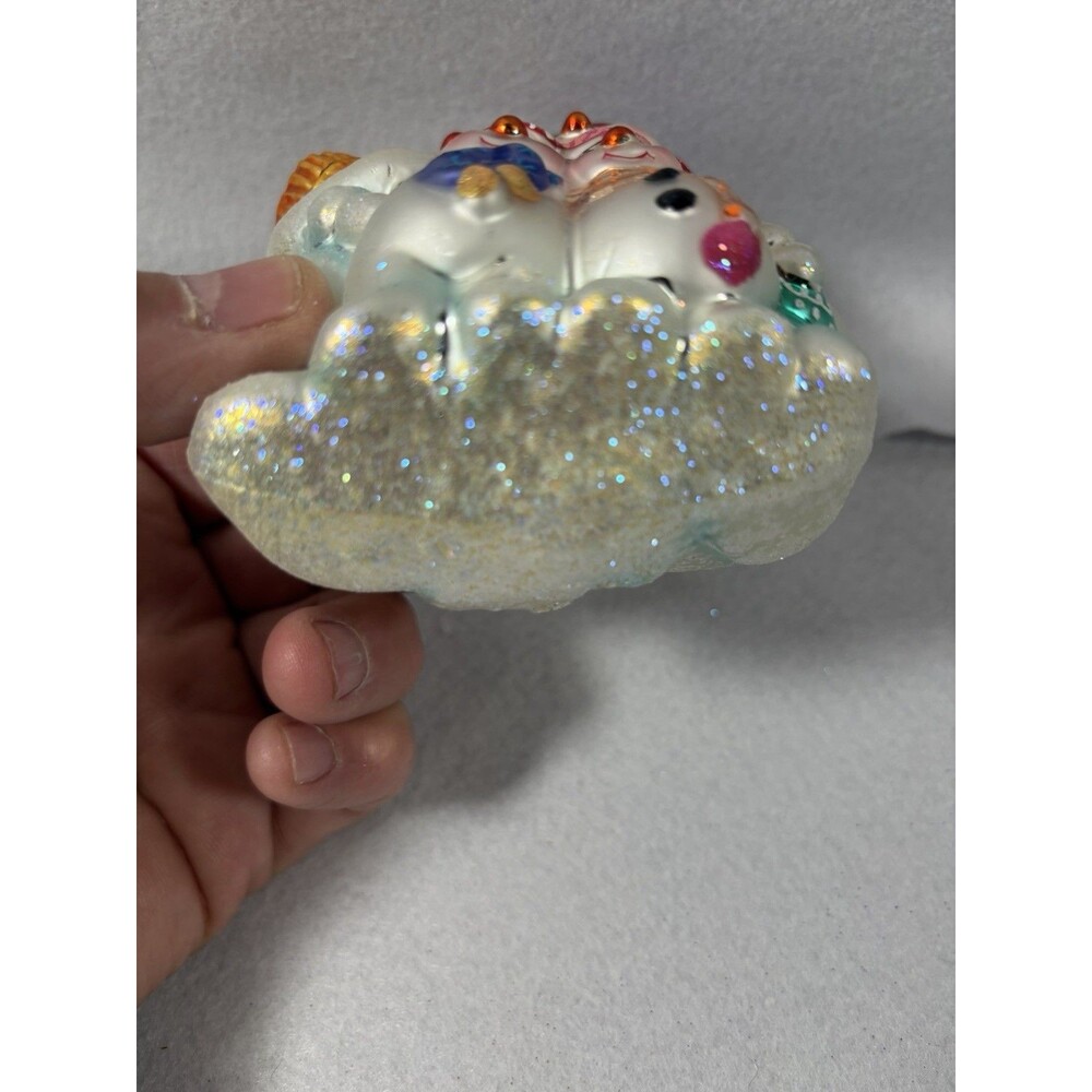 CHRISTOPHER RADKO 4 1/2" Ornament WINTER PORTRAIT Mr. Mrs. Snowman Kids B1 - Picture 7 of 10